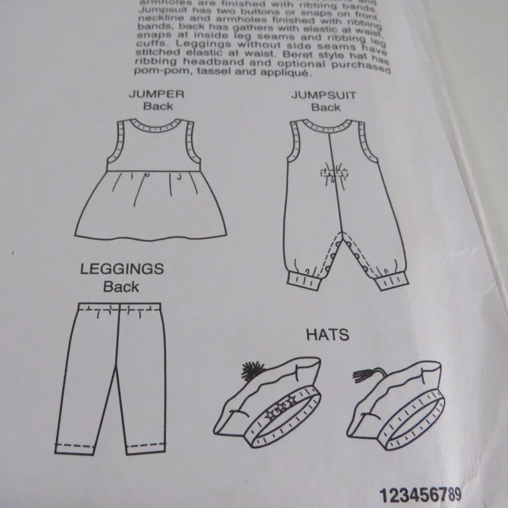 Kwik Sew 2355 Clothing Pattern UNCUT S-XL Baby Hat Bore', Jumper, Jumpsuit, etc